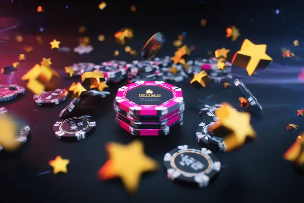 A glowing roulette wheel with cascading chips, symbolizing the engaging live and instant-win games available on BANGBEF.